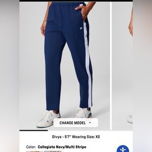 Fabletics 25in tapered tricot pant size women’s medium. Collegiate navy
